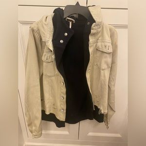 Free people denim sweater jacket